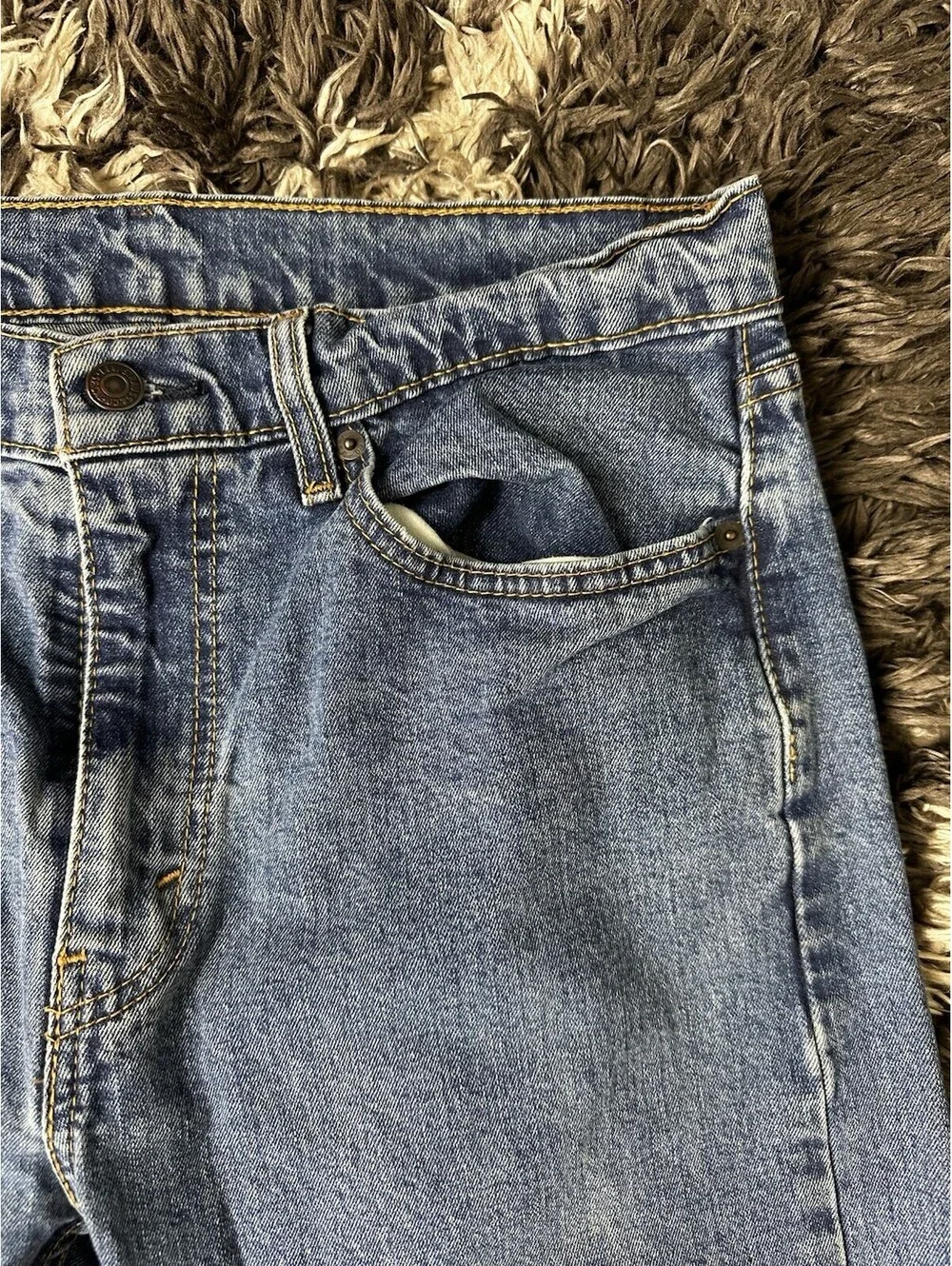 Levis 505 Straight Leg Jeans Mens W32 L36 Blue Denim Red Tab Classic Fit